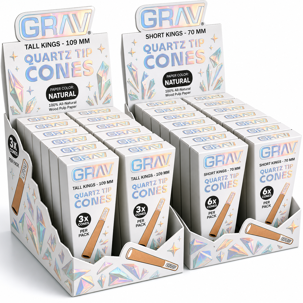 GRAV® Quartz Tip Pre-Rolled Cones | 16pk Display